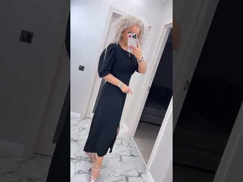 Жіноча літня сукня «Франческа» міді однотонна на кожен день (Розмір S,M,L,XL), Чорна, видео 1