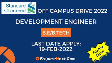 Standard Chartered Off Campus Drive 2022 | Development Engineer | IT Job | Engineering Job |