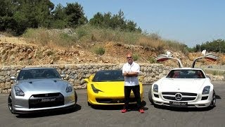 Supercar match between ferrari 458, nissan gt-r and mercedes sls amg,
all of them tested by nadim mehanna, cars courtesy milcar, enjoy one
the best mot...