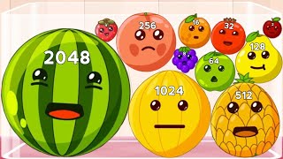 Watermelon Game 2048 🍉 | Suika Game Fruit Drop Puzzle | Merge Fruits | Math Games screenshot 2