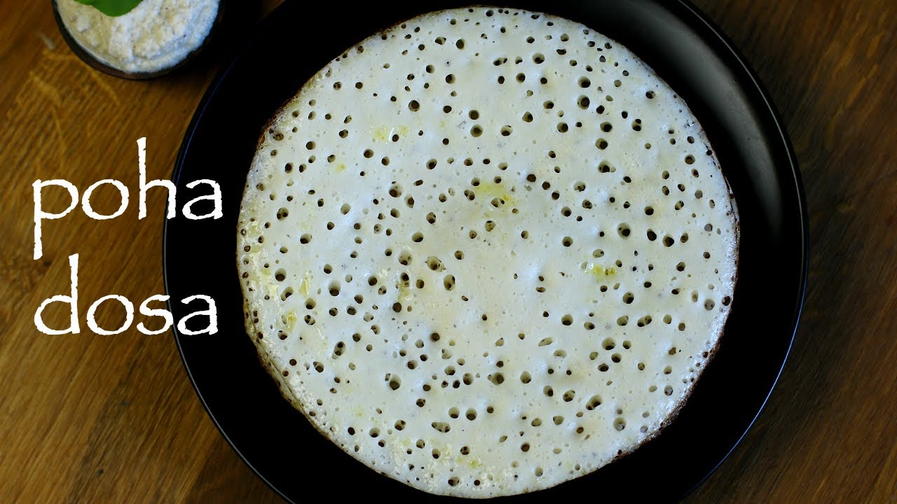 Poha Dosa Recipe Soft Sponge Aval Avalakki Dose Youtube 