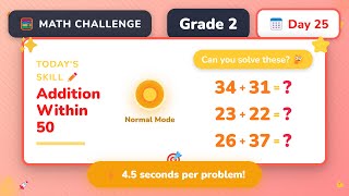 Celebrity Addition Within 50 Mastery | Grade 2 Daily Math Challenge (Day 25/365) Profile