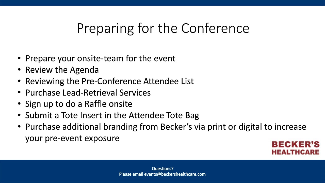 Becker's Exhibitor Best Practices