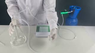 How to make ozonated water with medical ozone therapy generator and full glass flask glass bubbler