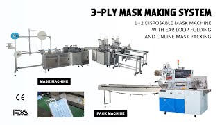 New Mask Making System With Ear Loop Folding Machine And Pack Machine