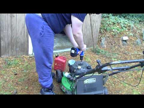 mower start with a cordless drill