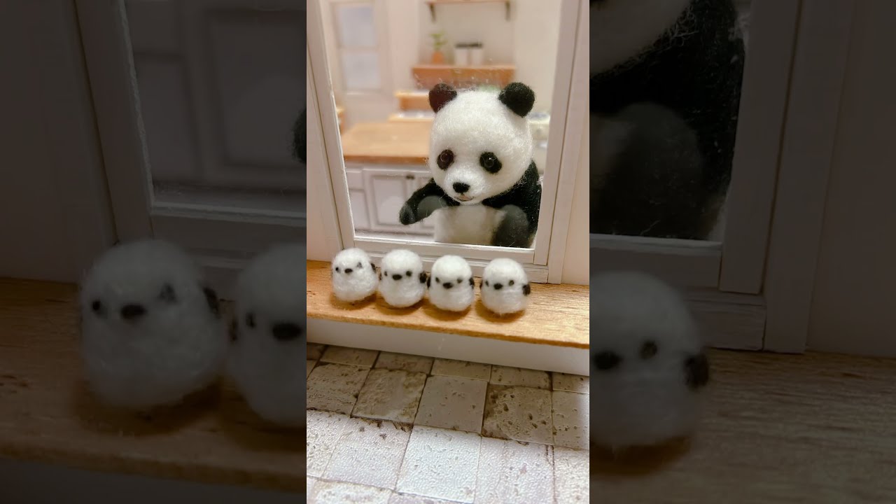 シマエナガかわいい🩷#羊毛フェルト #panda #シマエナガ - YouTube