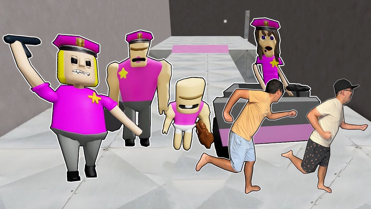 TENTAMOS ESCAPAR DA PRISÃO DA FAMÍLIA DE POLICIAIS ROBÔS! (ROBLOX - POLICE GIRL PRISON RUN!)