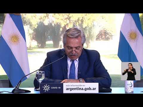 Anuncio del presidente Alberto Fernández junto a Axel Kicillof y Horacio Rodríguez Larreta