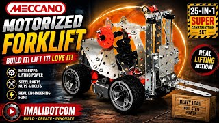 🚜 Motorized Meccano Forklift Build! 638 Steel Parts & Real Lifting Action $imalidotcom #imalidotcom