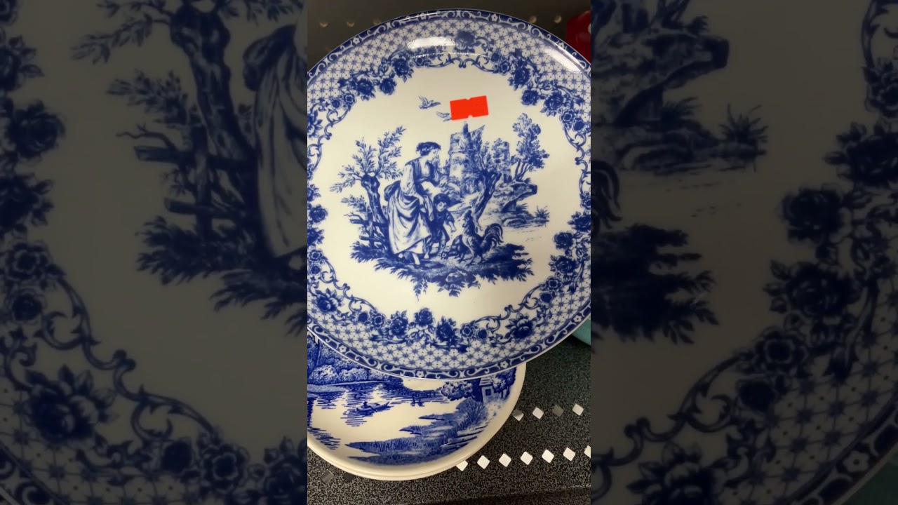 Vintage blue and white porcelain collectors plates.