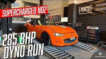 Supercharged MX5 Miata ND2 Fab9 HKS GT2 kit in the UK. 251whp / 285bhp 99 ron Tesco fuel.