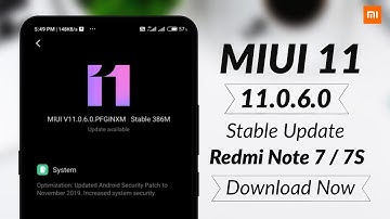 Redmi note 7 MIUI 11.0.6.0 Stable Update