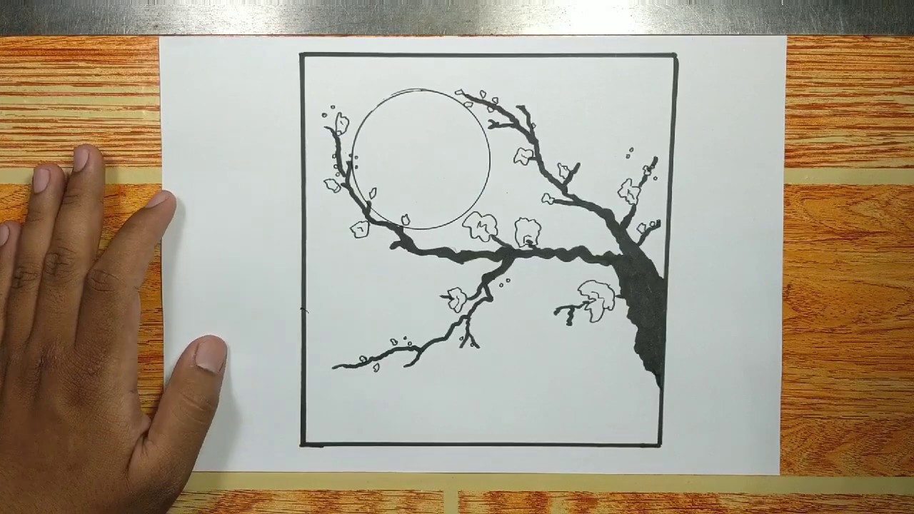 How to draw JAPANESE TREE step by step - YouTube