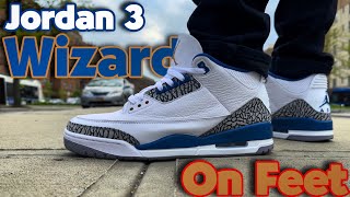 Jordan 3 Wizards PE “True Blue” On Street On Feet Look