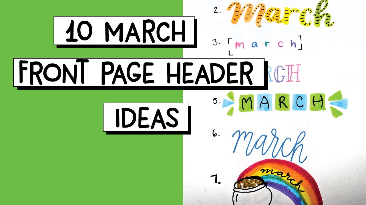 10 March Bullet Journal Header Ideas