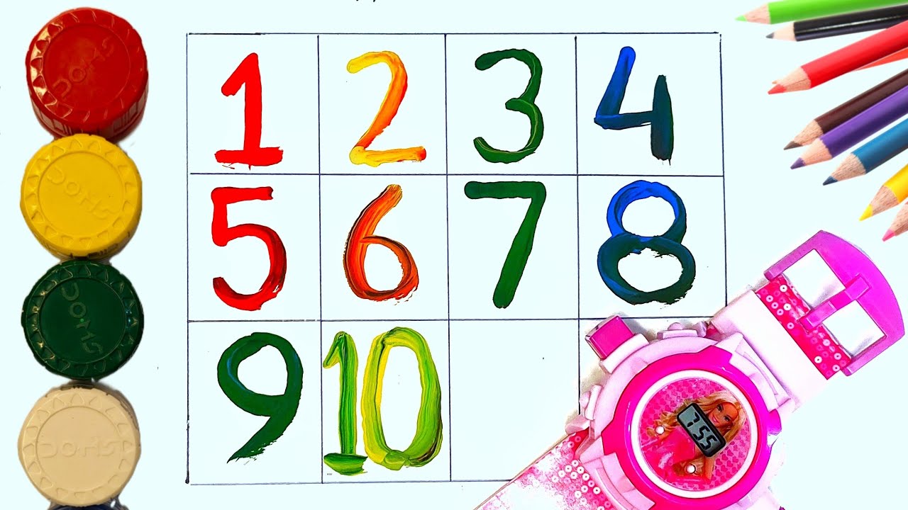 Write Learn Numbers 1 to 10 with dotted lines, Counting 123 | छोटे बच्चों की पढ़ाई | Ginti