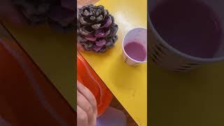 Çocuklar için sulu boyama #preschool #education #okulöncesi #bebek #baby #painting #boyama #kozalak