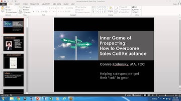2-3 Minute “I” Opener: Inner Game of Prospecting -- How to Overcome Sales Call Reluctance
