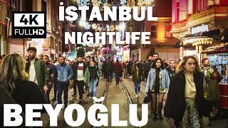 Istiklal Street Night Walking Tour | Taksim&#39;den Galata&#39;ya Beyoğlu İstanbul | 29 Ekim 2021 | 4K HDR
