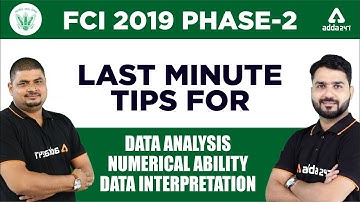 FCI 2019 Phase 2 | Last Minute Tips for Data Analysis/Numerical Ability/Data Interpretation