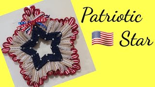 Patriotic 4th of July Wreath Star Summer Tutorial DIY Crafts Decor Crafting With Ollie