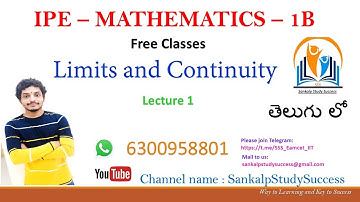 24.INTER 1st Year 1B || Limits and Continuity Overview and Formulas || IPE mathematics || AP and TS