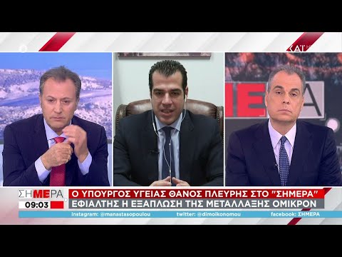 Ο Υπουργός Υγείας Θάνος Πλεύρης στο "Σήμερα" | 20/12/2021