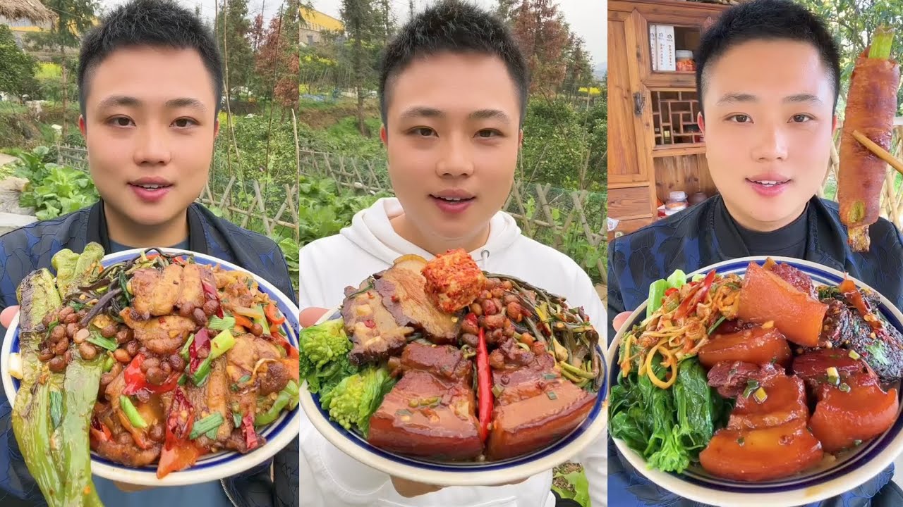 Mukbang #146:Eat spicy 🥵🔥 braised pork belly rib belly boil #mukbang #yummy #delicious