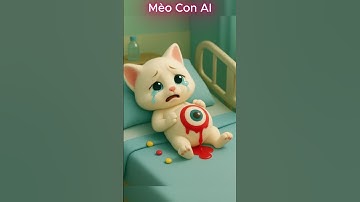 Mèo con bị đau bụng khi ăn phải kẹo con mắt giả #shorts #cat #ai #meow #meo