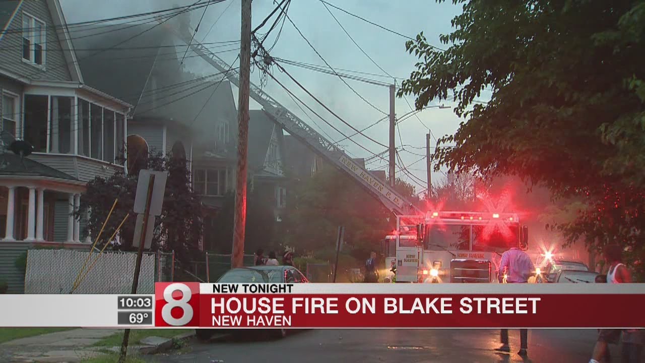 Crews battle fire at New Haven residence - YouTube