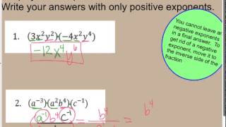 Section 6 1 Properties of Exponents & Scientific Notation VIDEO