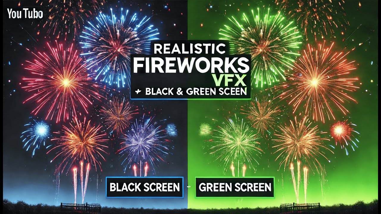 Realistic Fireworks with Sound | Black & Blue Screen | Free VFX