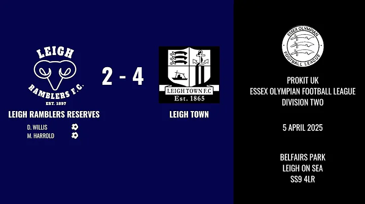 Leigh Ramblers Reserves 2 - 4 Leigh Town - 05/04/2025