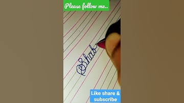 Shabeer name in beautiful cursive writing, best handwriting, By-Pinky Sharma.In Calligraphy classes.