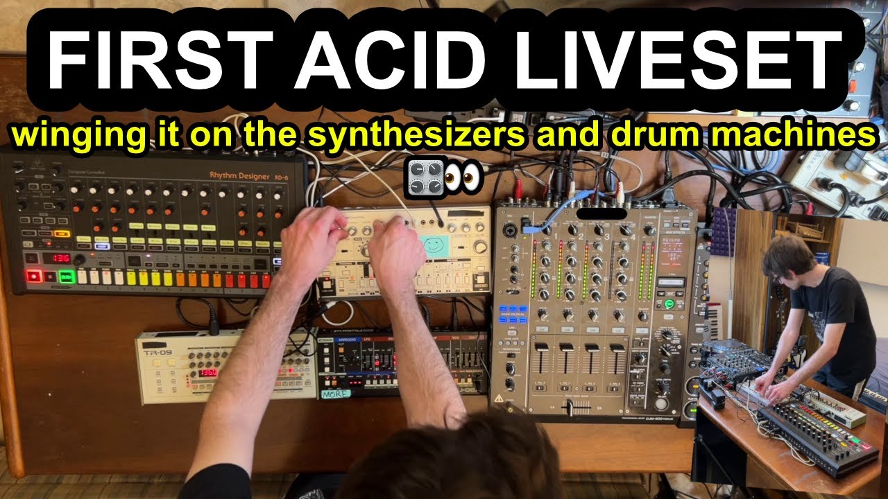 FIRST ACID LIVESET, winging it on the synthesizers and drum machines 🎛️👀