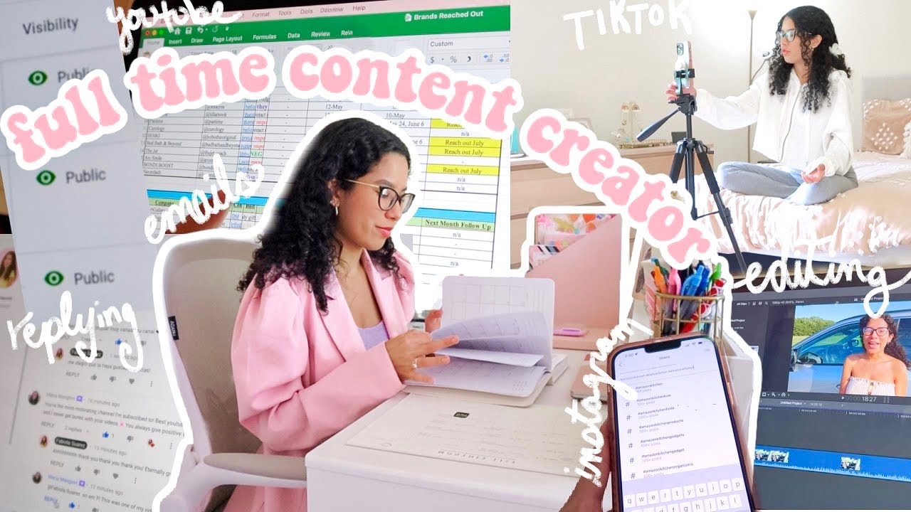 Day In The Life of a FULL TIME Micro Influencer emails, tiktok