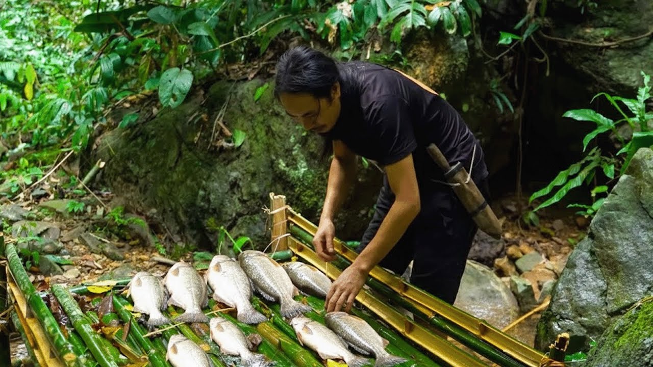 The Unique Fish Trap Works Extremely Well | Alone in the Forest Survival