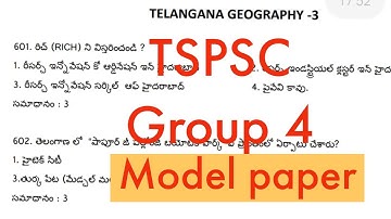 TSPSC GROUP 4 Model Paper || Telangana geography bits || TSPSC GROUPS classes||