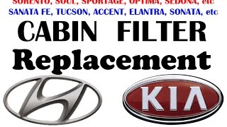 Replace KIA &amp; Hyundai CABIN FILTER - EASY!