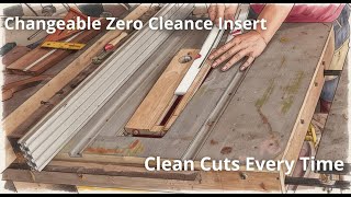 Changeable zero clearance insert table saw