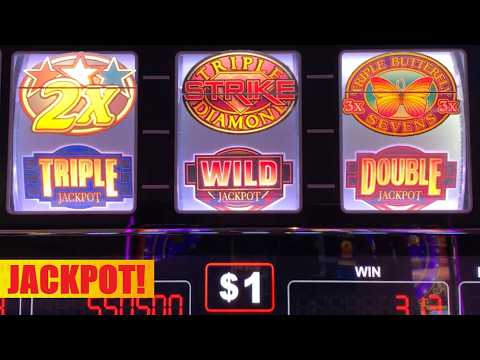 Jackpot! 3 Reel slots! Triple Double Jackpot Wild Blazing 777 NUDGE pays up! Triple Butterfly & more