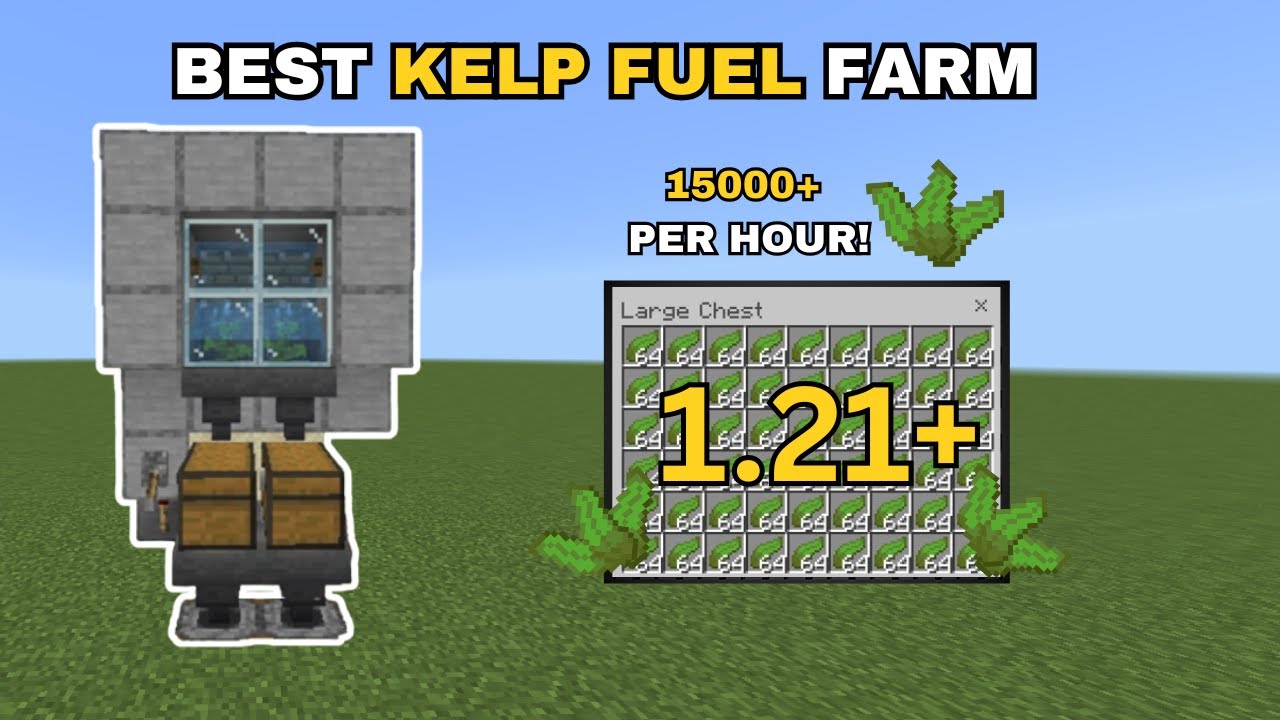 Лучшая ферма водорослей для Minecraft Bedrock 1.21+ (MCPE, PS5, XBOX, PC)