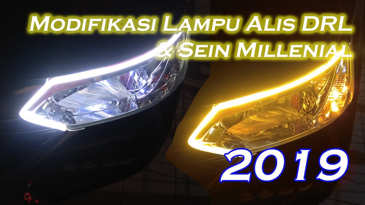 Murah Meriah Modifikasi Lampu Alis Led Drl Dan Lampu Sein Millenial Toyota Avanza 2019 Youtube
