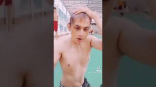Cute Boys Bathing Swimming Pool
