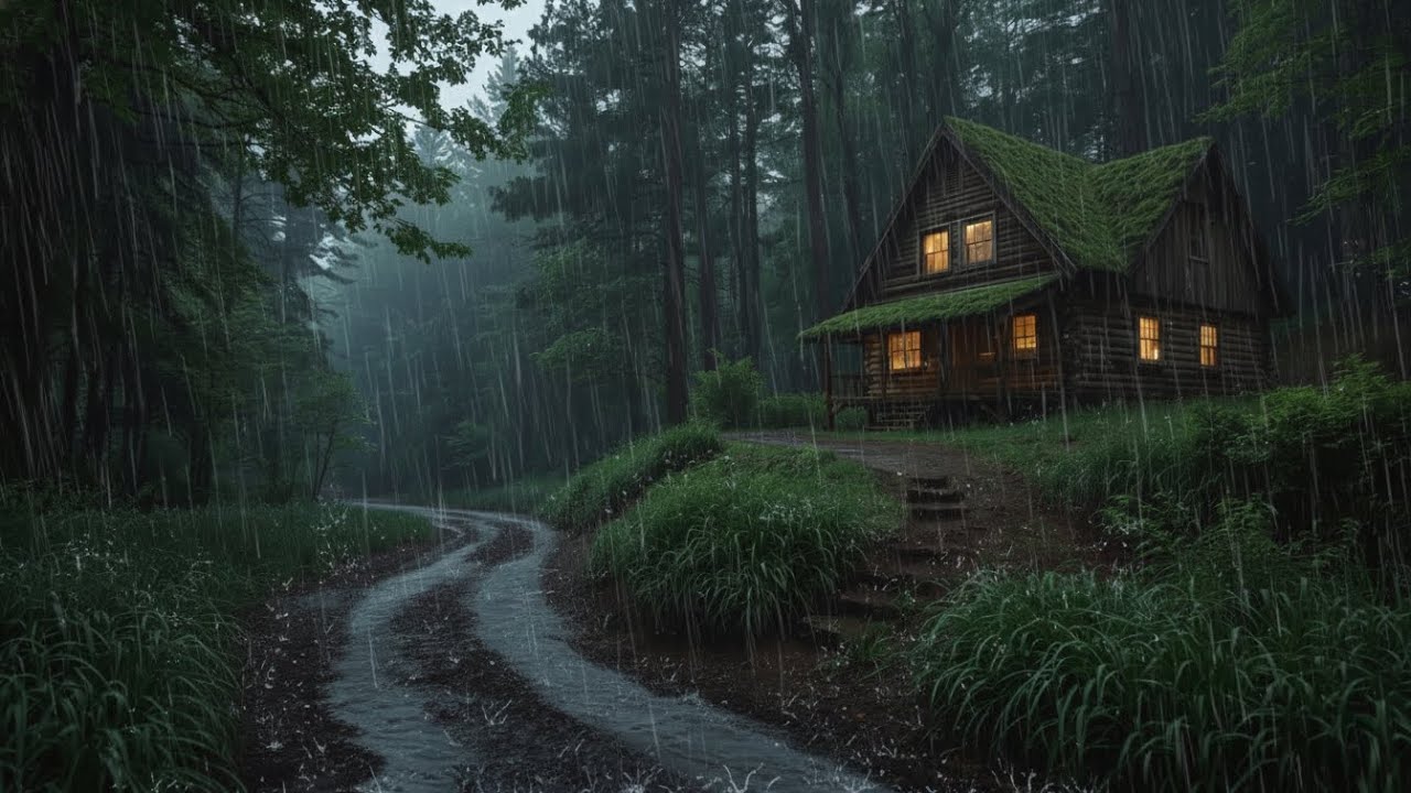 Rain and Thunder Sounds on Cozy Cabin | Soothing Rain Sounds for ...