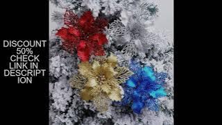 5/10Pcs 9CM Christmas Decoration Artificial Flowers Xma Tree Pendant Ornaments Home Decor Navidad Ne