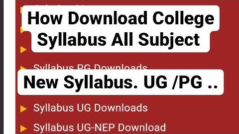 How to download NEP College Syllabus. UG /PG. All Semester .. Jammu University