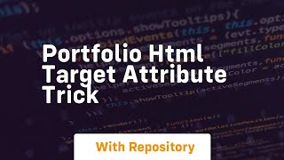 Portfolio html target attribute trick