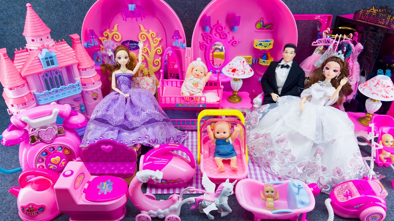 20 Minutes Satisfying Unboxing Barbie Family Playset, Cute Doll Toys ASMR Review Toys